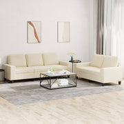 Loungeset 2-delig stof crèmekleurig