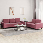 Loungeset 2-delig stof wijnrood 154x77x80 cm