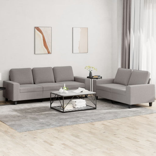 2-Delige Loungeset Stof Taupe met kussens