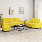 3-piece Lounge Set fabric light yellow