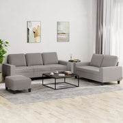 Loungeset 3-delig stof taupe