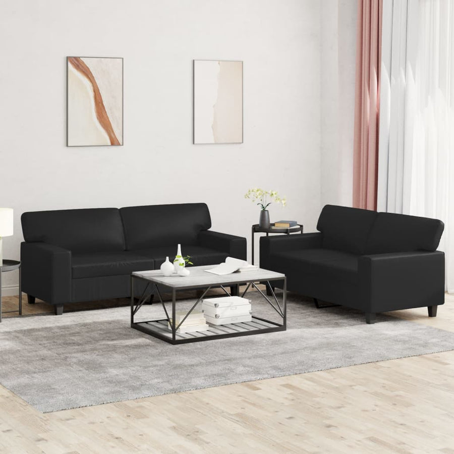 3-Delige Loungeset Met Kussens Kunstleer