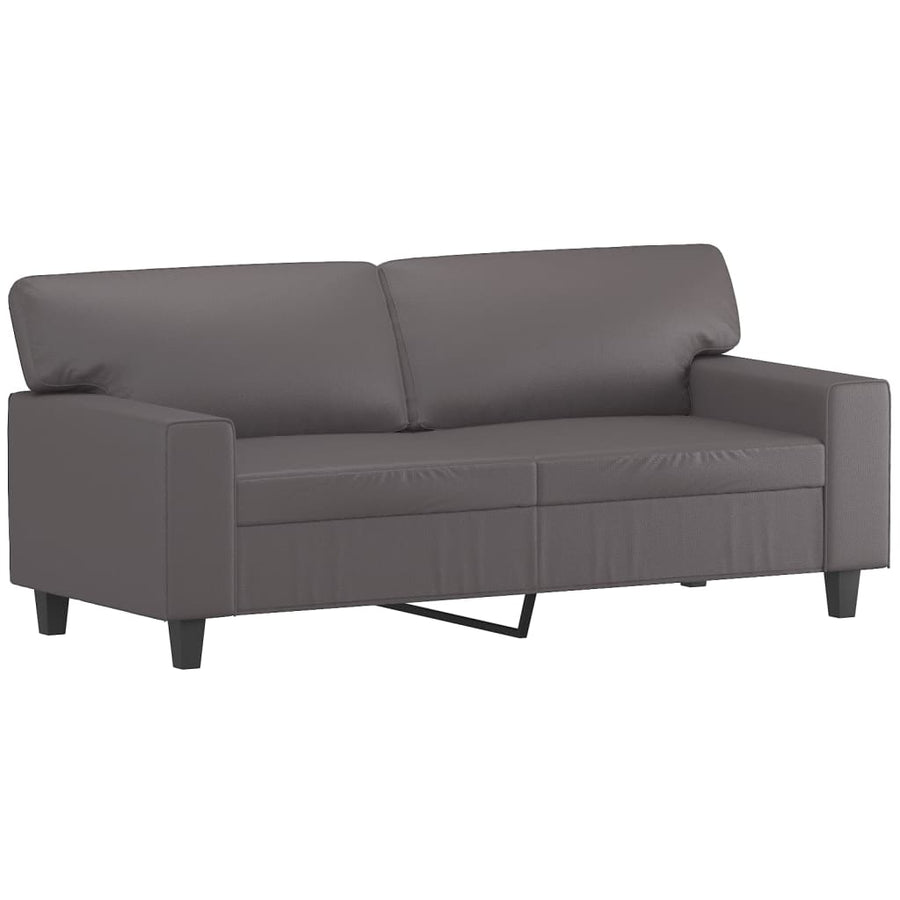 2-Delige Loungeset Kunstleer Grijs met kussens