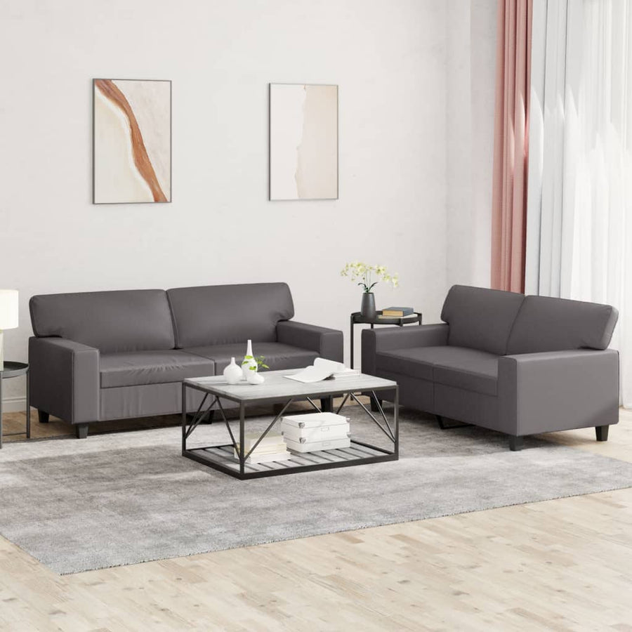 3-Delige Loungeset Met Kussens Kunstleer