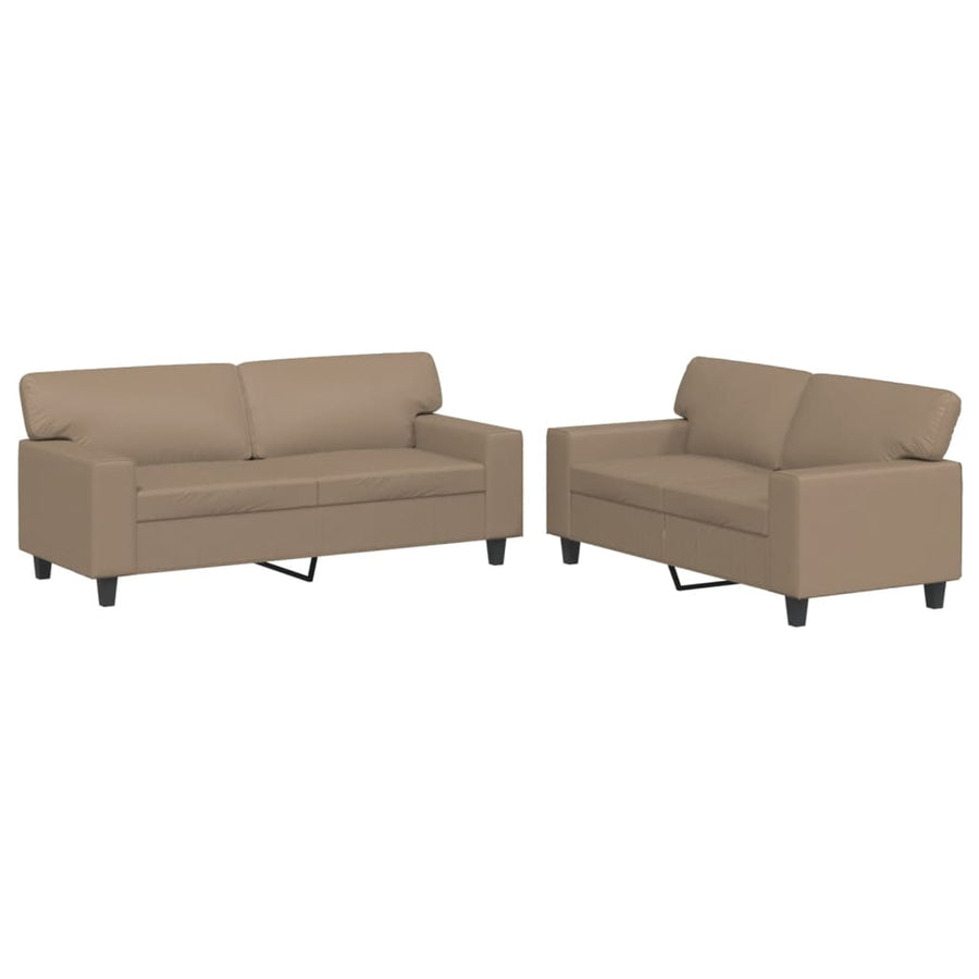 2-delige Loungeset kunstleer cappuccinokleurig Cappuccino