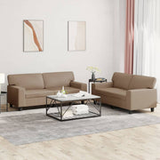 Loungeset 2-delig kunstleer cappuccino