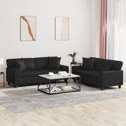 Loungeset 2-delig kunstleer zwart