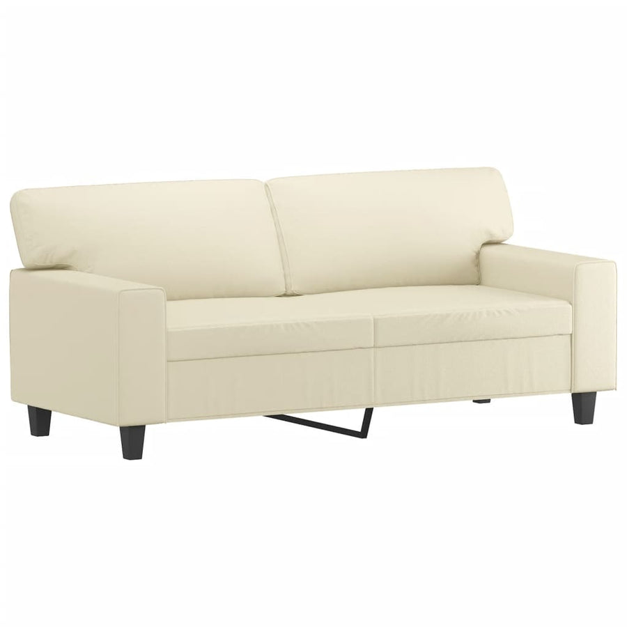 2-delige Loungeset met kussens kunstleer crèmekleurig