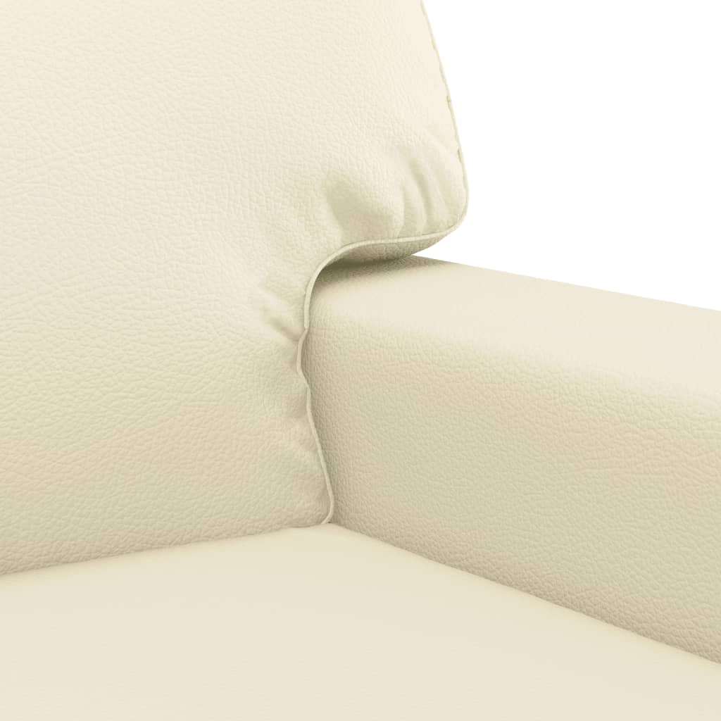 2-delige Loungeset met kussens kunstleer crèmekleurig