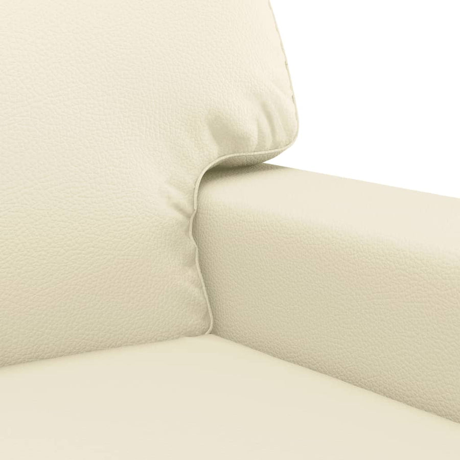 2-delige Loungeset met kussens kunstleer crèmekleurig