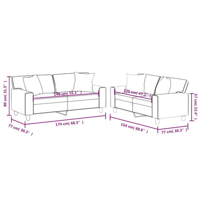 2-delige Loungeset met kussens kunstleer crèmekleurig