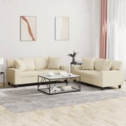 Loungeset 2-delig kunstleer crèmekleurig