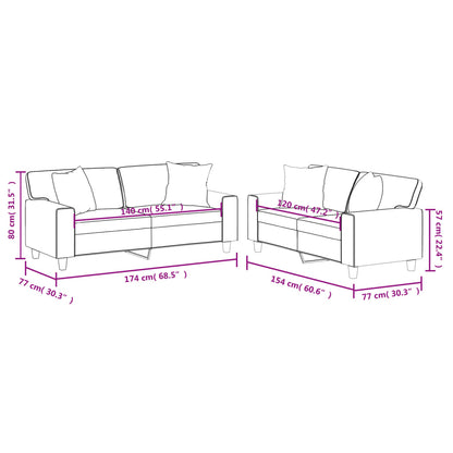 2-delige Loungeset met kussens kunstleer cappuccinokleurig