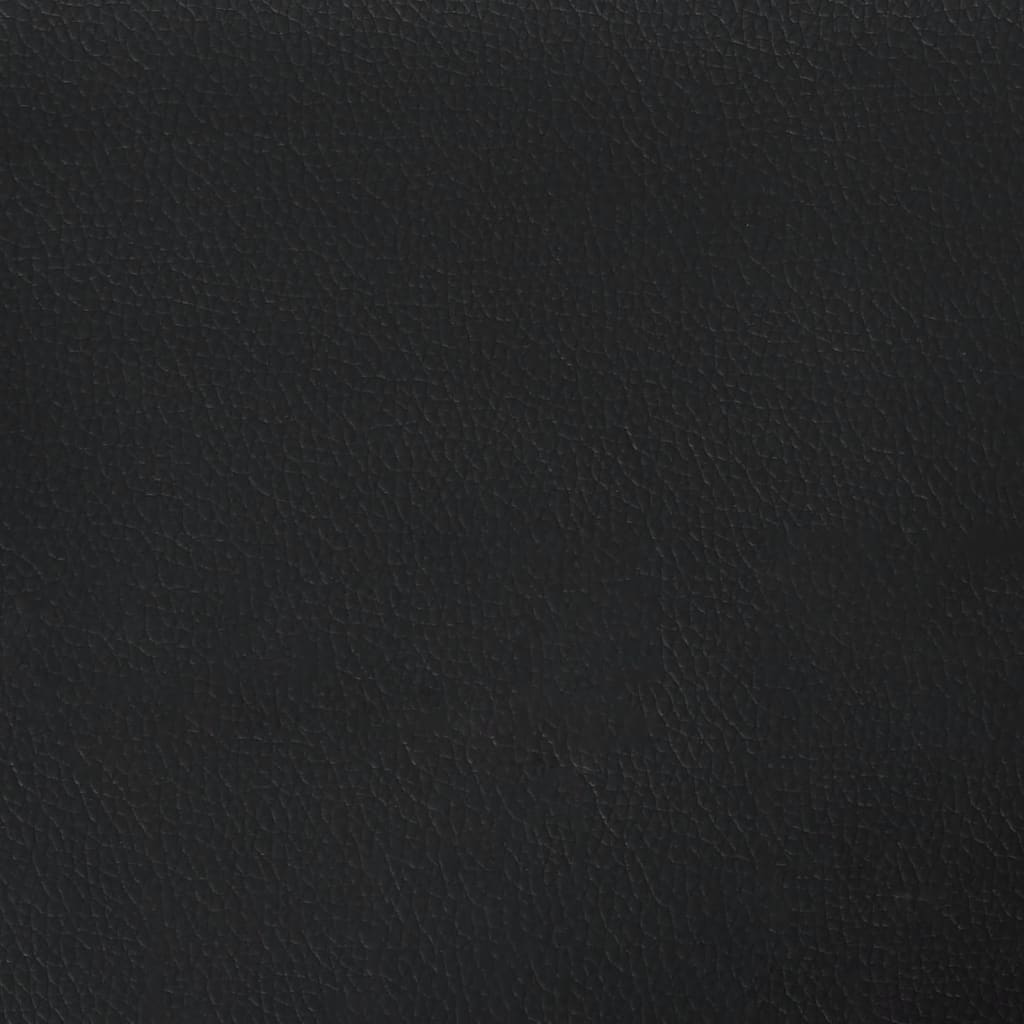 3-delige Loungeset met kussens kunstleer zwart Zwart