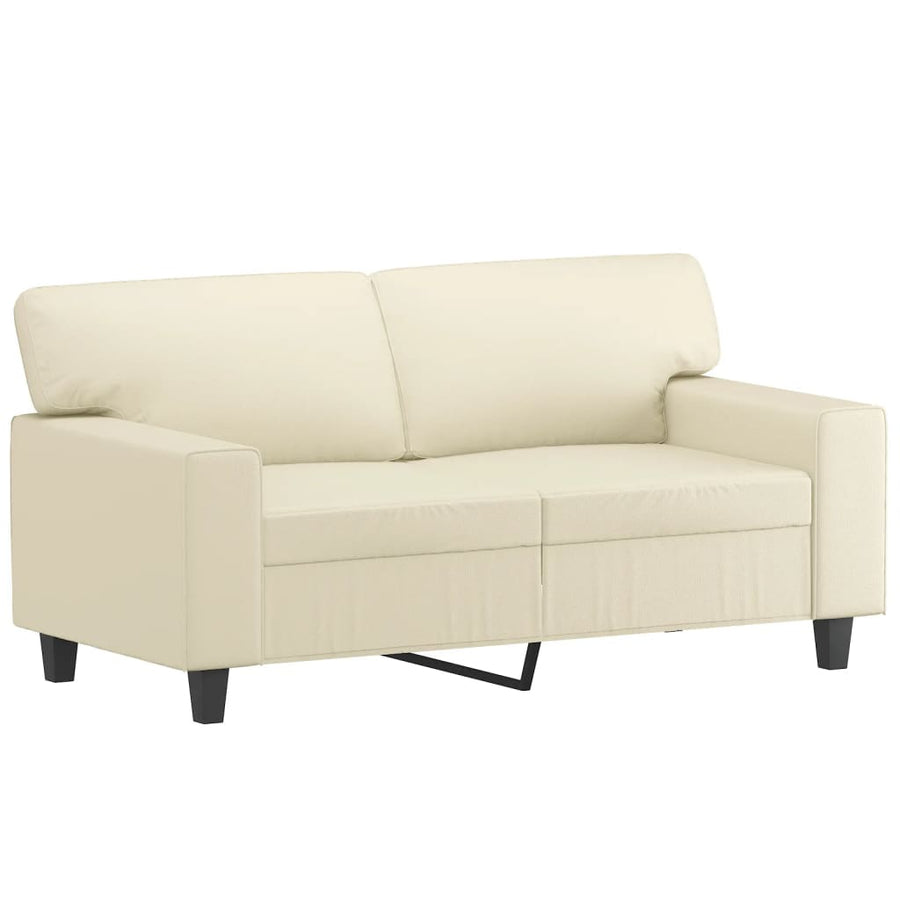 3-delige Loungeset met kussens kunstleer crèmekleurig