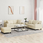 Loungeset 3-delig kunstleer crèmekleurig
