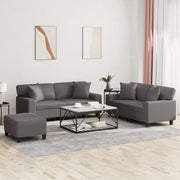 Loungeset 3-delig kunstleer grijs