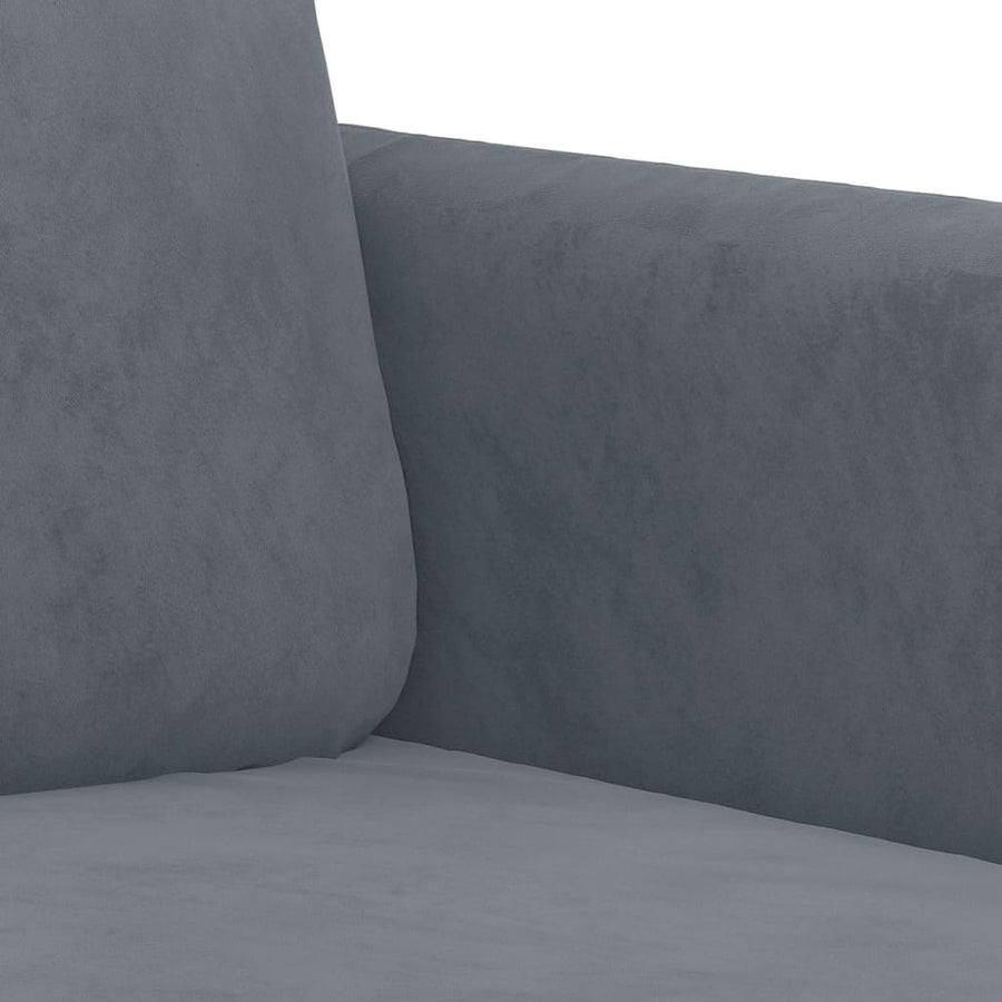 3-delige Loungeset fluweel donkergrijs Donkergrijs