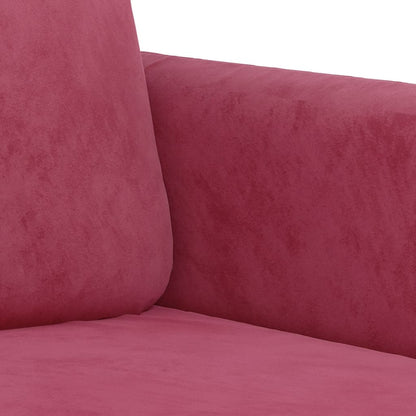 3-delige Loungeset fluweel wijnrood