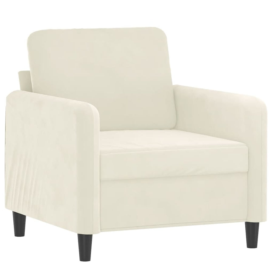3-delige Loungeset fluweel crèmekleurig