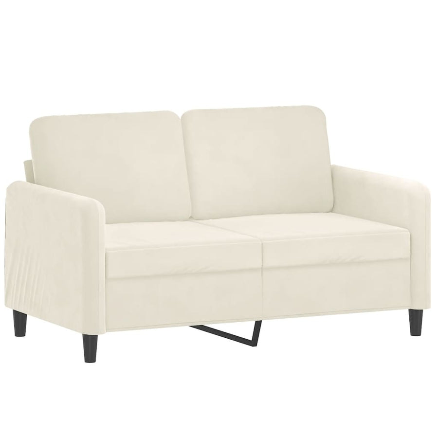 3-delige Loungeset fluweel crèmekleurig