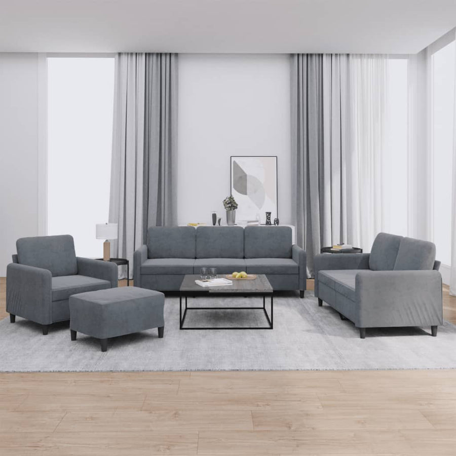 4-Delige Loungeset Met Kussens Fluweel