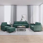 Loungeset 4-delig fluweel donkergroen