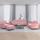 Loungeset 4-delig fluweel roze