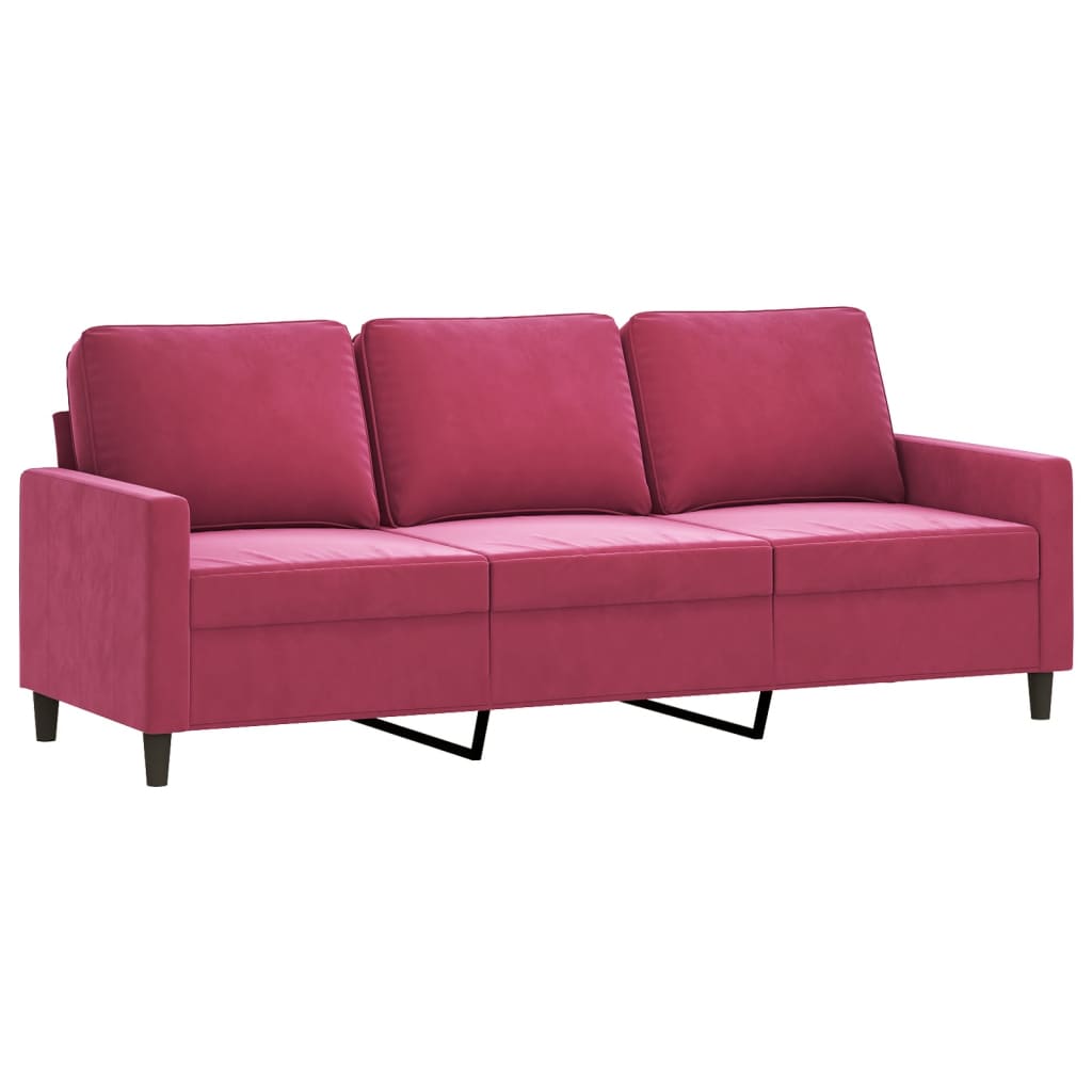 4-delige Loungeset fluweel wijnrood