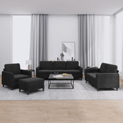 Loungeset 4-delig fluweel zwart