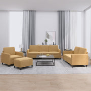 Loungeset 4-delig fluweel bruin