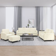 Loungeset 4-delig fluweel crème
