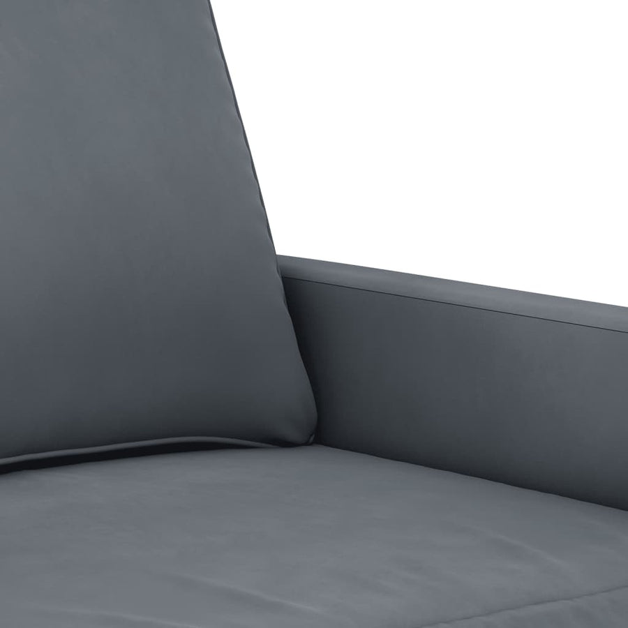 3-Delige Loungeset Fluweel Donkergrijs met kussens