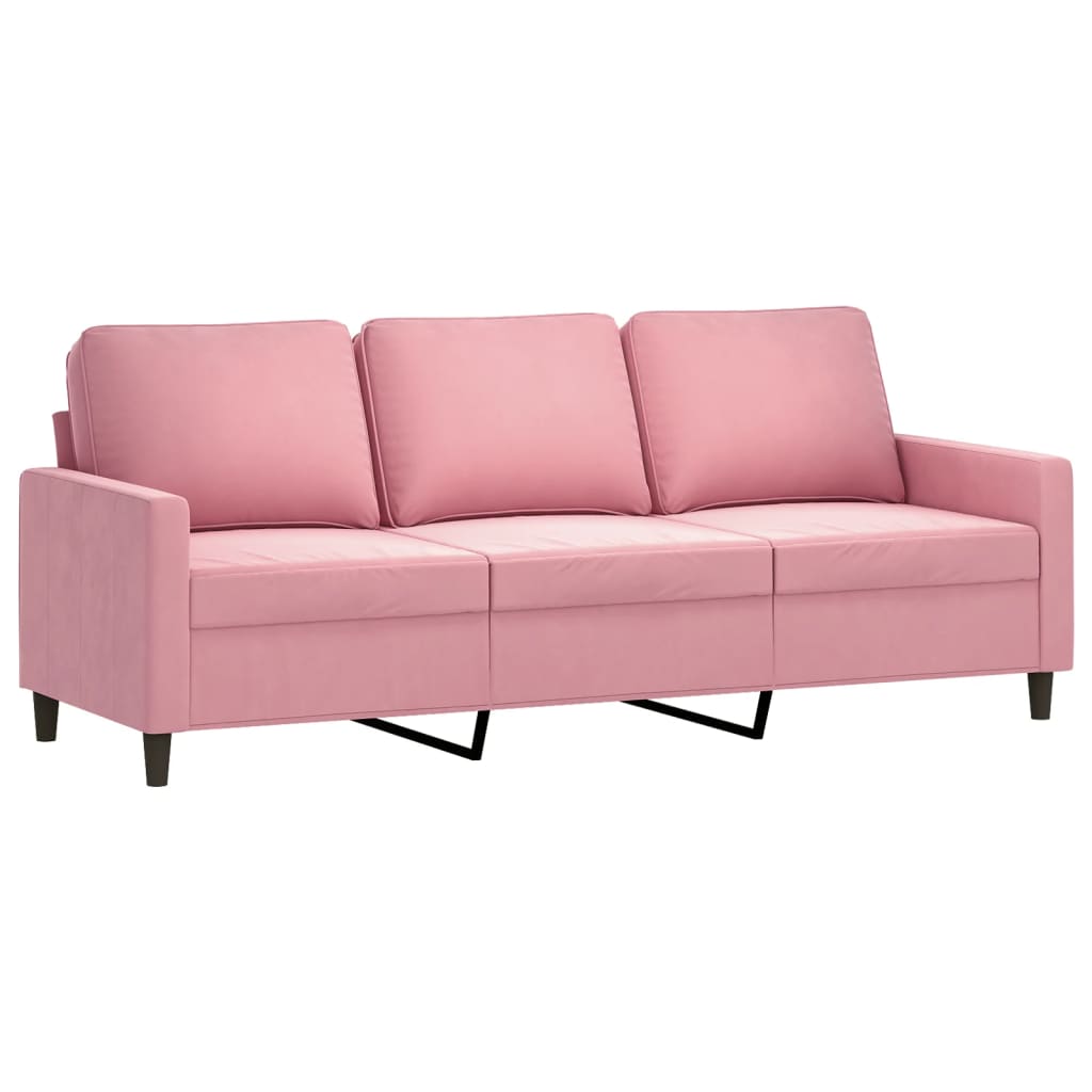 3-Delige Loungeset Fluweel Roze met kussens