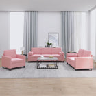 Loungeset 3-delig fluweel roze