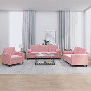 Loungeset 3-delig fluweel roze