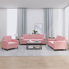 3-delige Loungeset met kussens fluweel roze