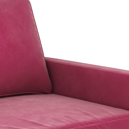 3-delige Loungeset met kussens fluweel wijnrood
