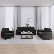 Loungeset 3-delig fluweel zwart