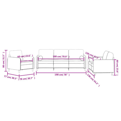 3-delige Loungeset met kussens fluweel bruin Bruin met kussens
