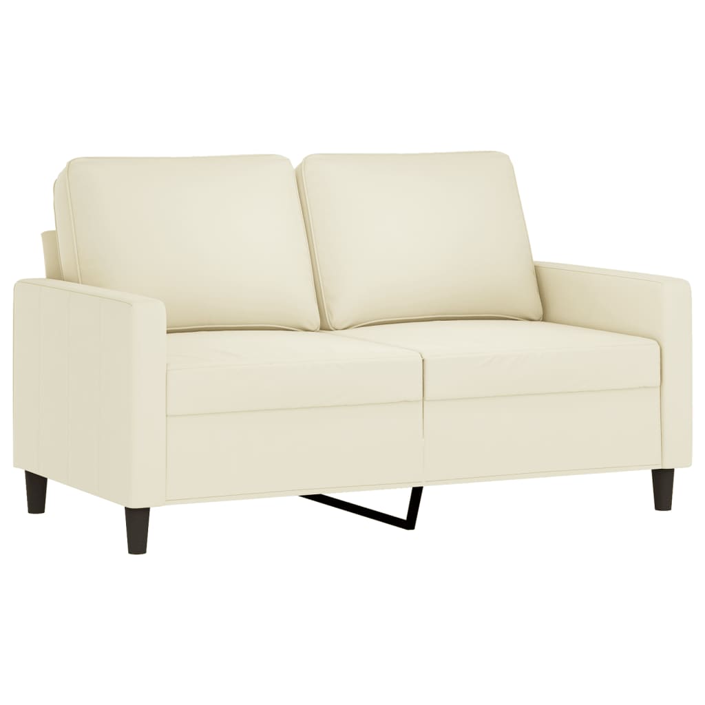 3-delige Loungeset met kussens fluweel crèmekleurig