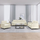 Loungeset 3-delig fluweel crèmekleurig