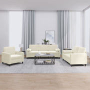 Loungeset 3-delig fluweel crèmekleurig