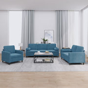Loungeset 3-delig fluweel blauw