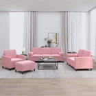 Loungeset 4-delig fluweel roze