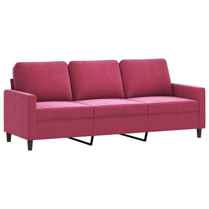4-delige Loungeset met kussens fluweel wijnrood
