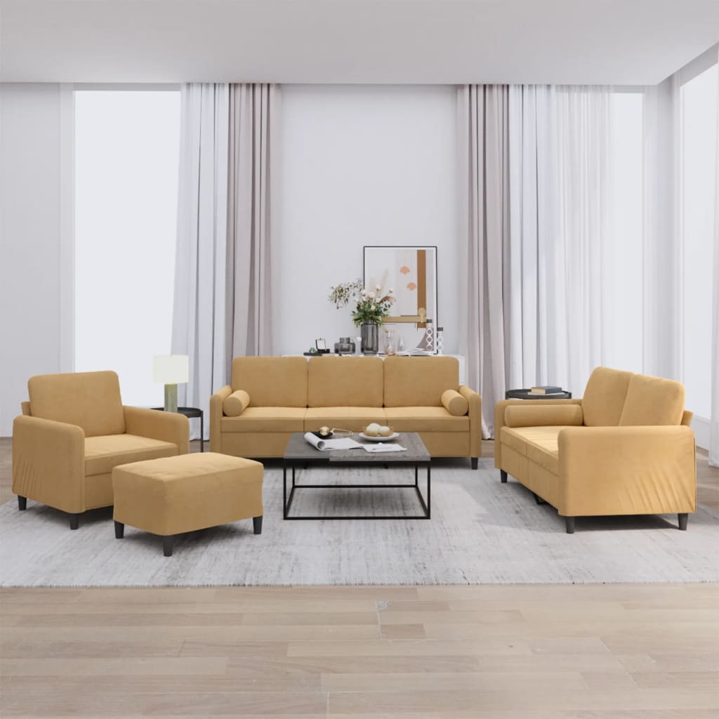 4-Delige Loungeset Met Kussens Fluweel