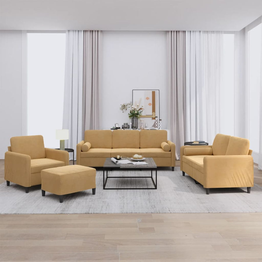 4-Delige Loungeset Met Kussens Fluweel