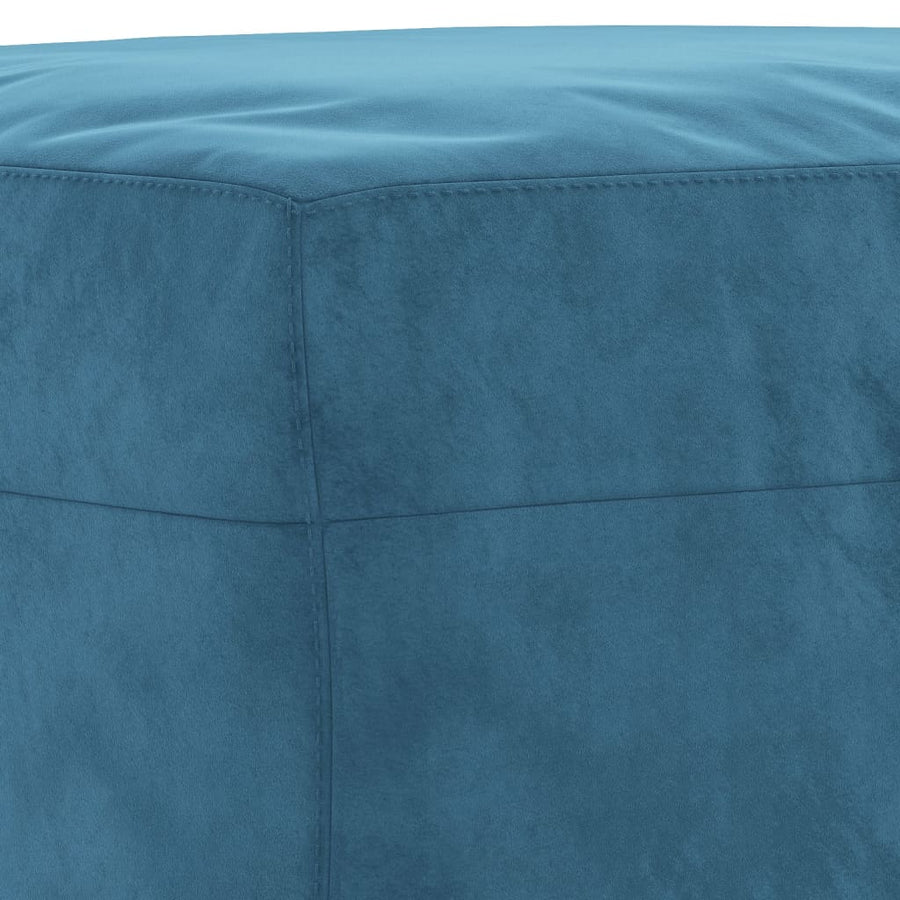 4-Delige Loungeset Met Kussens Fluweel Blauw met kussens en voetenbankje