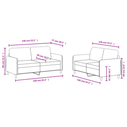 2-Delige Loungeset Fluweel Wijnrood met kussens